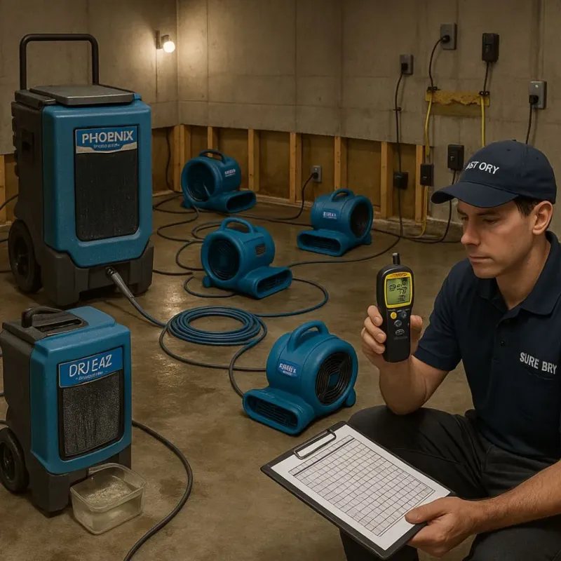 Structural Drying and Dehumidification process in Springfield, NY